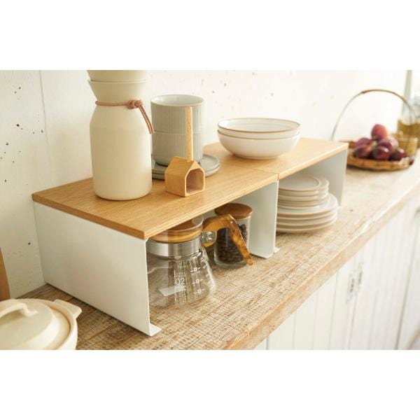 Yamazaki Tosca Small White Wood-Top Stackable Kitchen Rack + Reviews